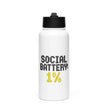 Stainless steel water bottle with a straw lid