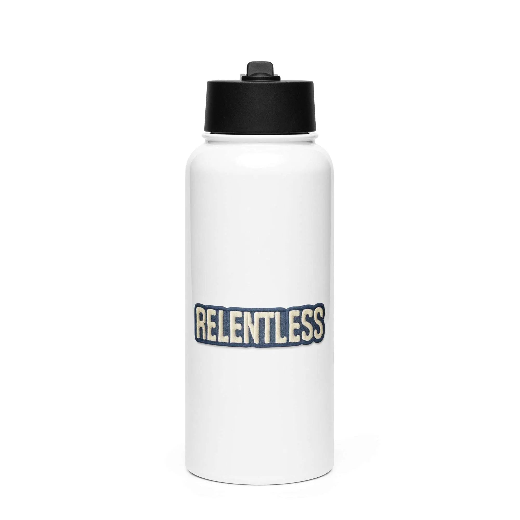 Stainless steel water bottle with a straw lid