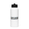 Stainless steel water bottle with a straw lid