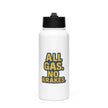 Stainless steel water bottle with a straw lid