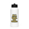 Stainless steel water bottle with a straw lid