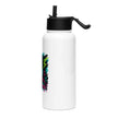 Stainless steel water bottle with a straw lid