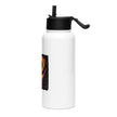 Stainless steel water bottle with a straw lid