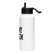Stainless steel water bottle with a straw lid
