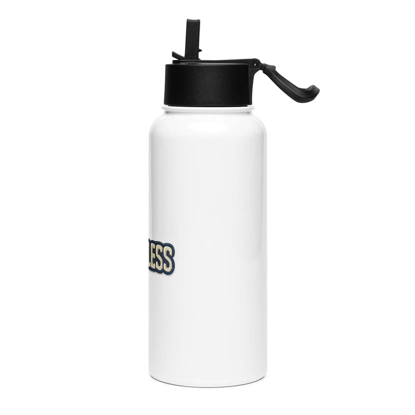 Stainless steel water bottle with a straw lid