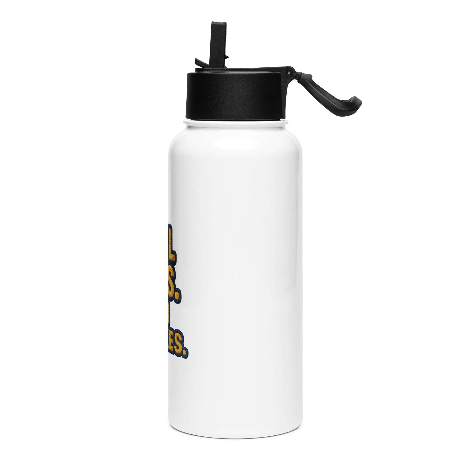Stainless steel water bottle with a straw lid