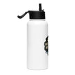 Stainless steel water bottle with a straw lid