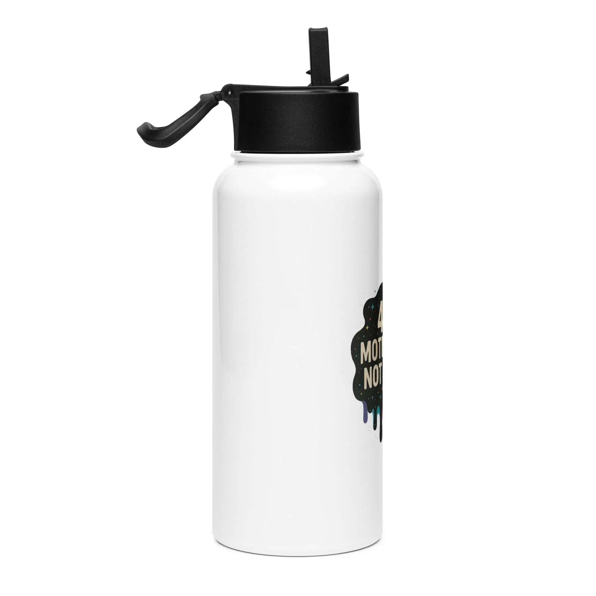 Stainless steel water bottle with a straw lid