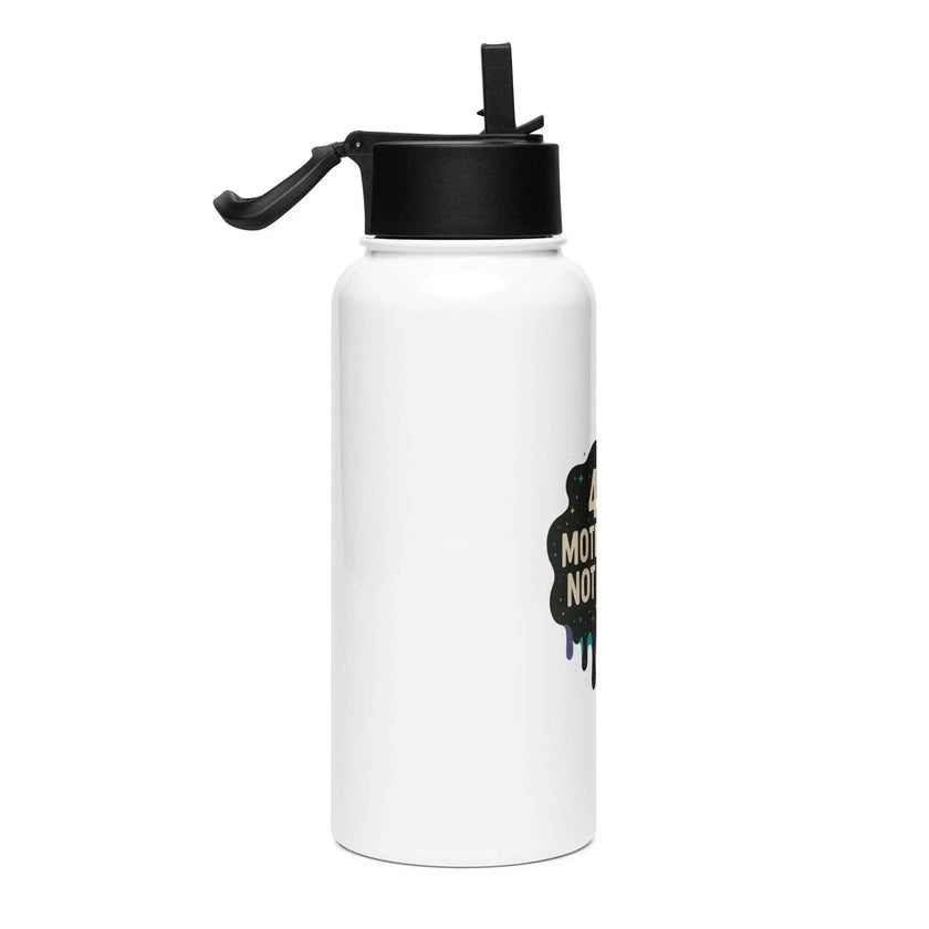 Stainless steel water bottle with a straw lid