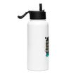 Stainless steel water bottle with a straw lid