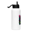 Stainless steel water bottle with a straw lid