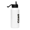 Stainless steel water bottle with a straw lid