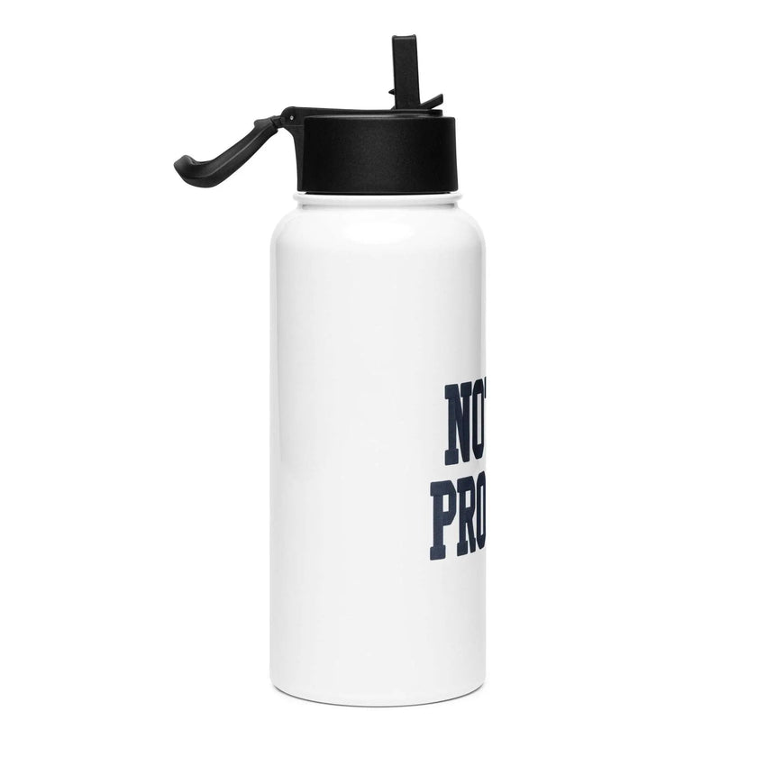 Stainless steel water bottle with a straw lid