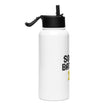 Stainless steel water bottle with a straw lid