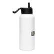 Stainless steel water bottle with a straw lid