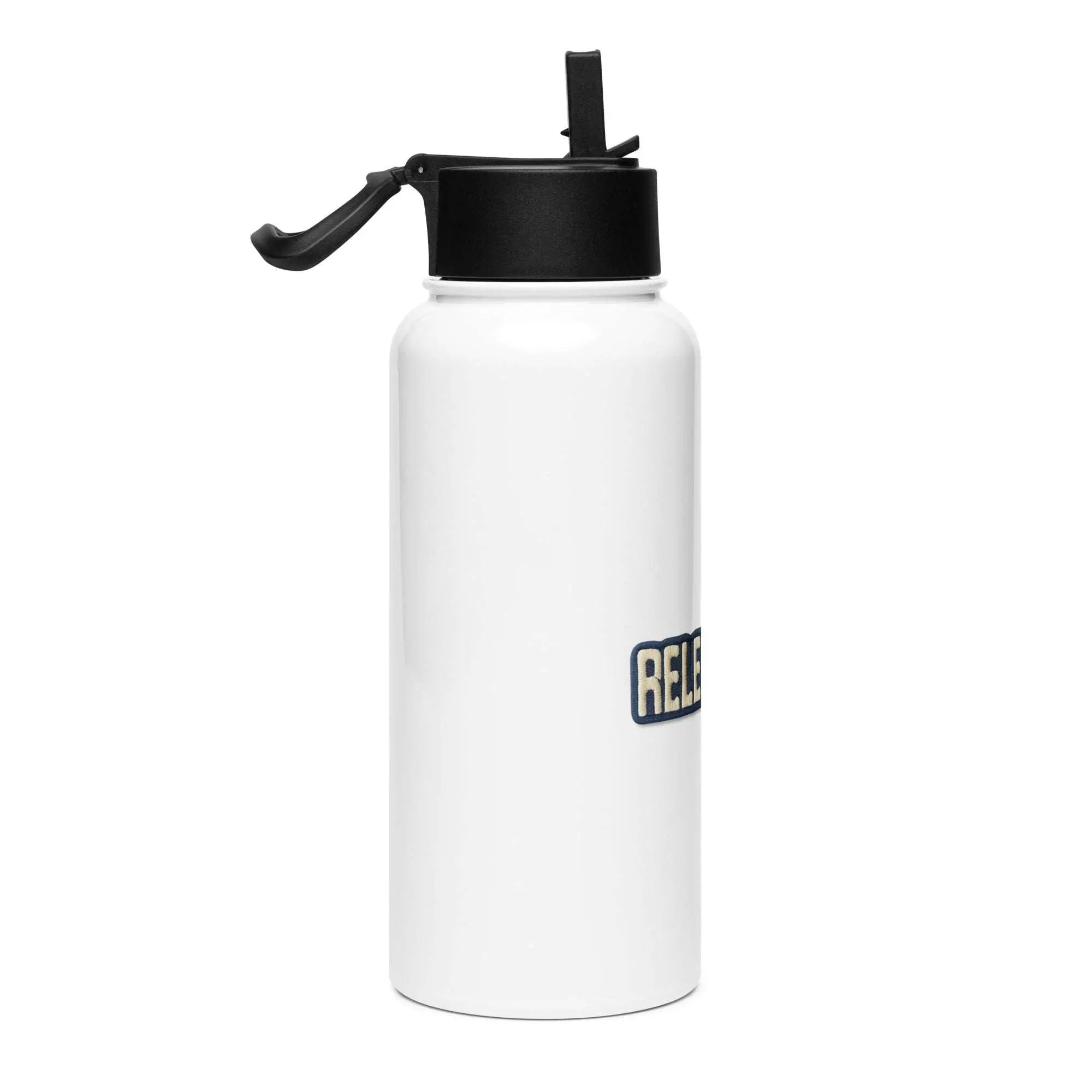 Stainless steel water bottle with a straw lid