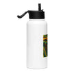 Stainless steel water bottle with a straw lid