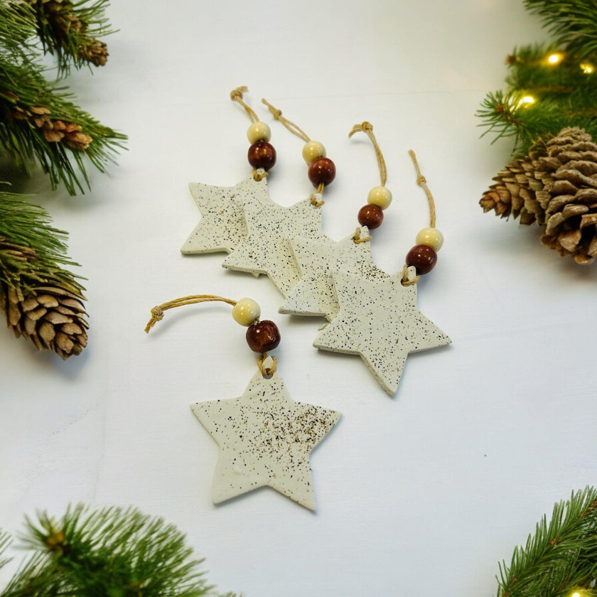 Star Christmas Ornament Handmade from Clay & Nova Scotia Beach Sand