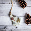 White Christmas Ornament Gift Set of 3, Gold Silver Copper Foil Flakes