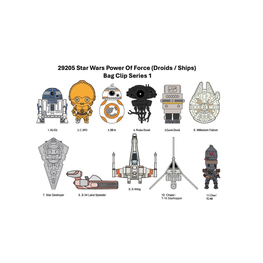 Star Wars Power of Force (Droids and Ships_ Mystery 3D Foam Bag Clip
