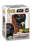 Star Wars: The Mandalorian Dark Trooper with Grogu Glow-in-the-Dark Pop! Vinyl Figure- Entertainment Earth Exclusive