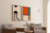 STATEMENT DUO Colourful Bauhaus |  | Mid-Century Modern Art Print Posters | available framed