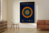 STATEMENT DUO Navy Blue Orange Bauhaus Posters |   | Mid-Century Modern Art Prints | available framed