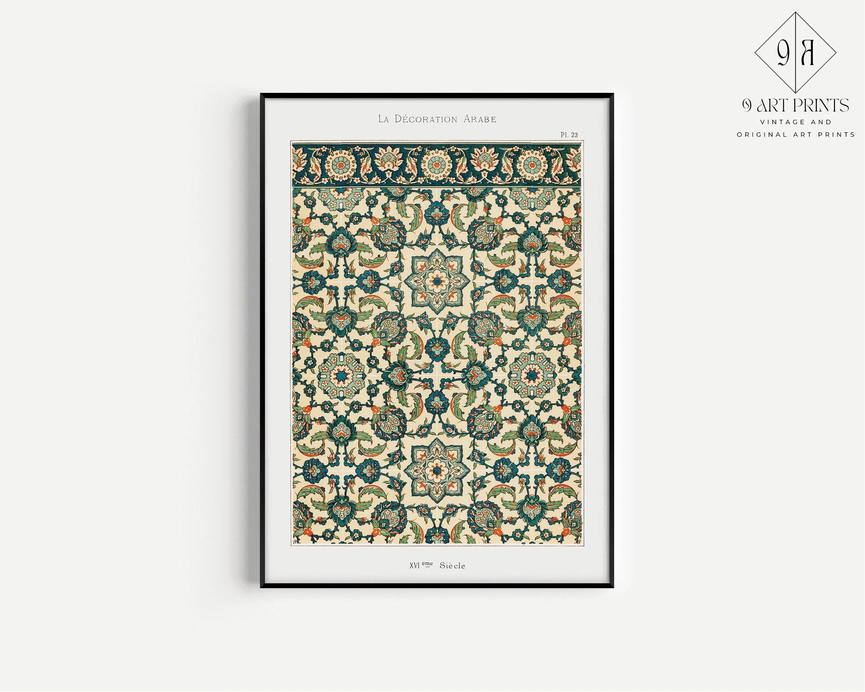 STATEMENT TRIO Arabian Patterns - Emille Prisses D'Avennes |  | Vintage Islamic Persian Pattern Art available framed