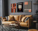 STATEMENT TRIO Bauhaus Black Orange Posters |Our Bestselling Mid-Century Modern Ausstellung Set | available framed