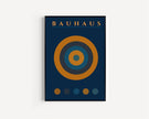 STATEMENT TRIO Bauhaus Navy-Blue Orange | Mid-century Modern Art available framed or unframed