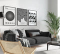 STATEMENT TRIO Neutral Bauhaus | Mid-century Modern Art Available framed or unframed