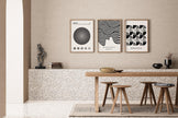 STATEMENT TRIO Neutral Bauhaus | Mid-century Modern Art Available framed or unframed