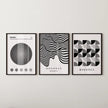 STATEMENT TRIO Neutral Bauhaus | Mid-century Modern Art Available framed or unframed