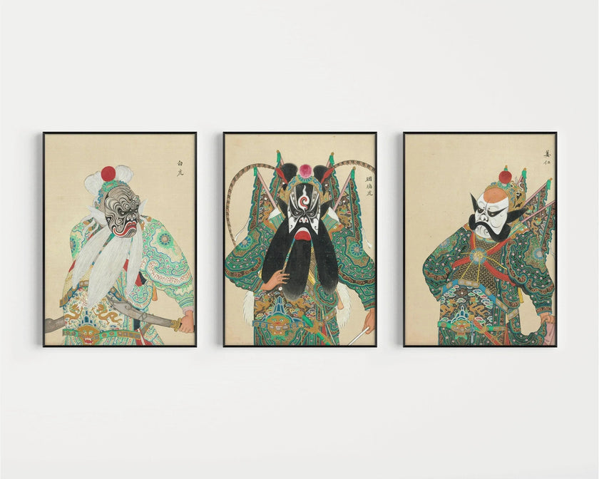 STATEMENT TRIO Peking Opera Art | Classic Chinese Art available framed