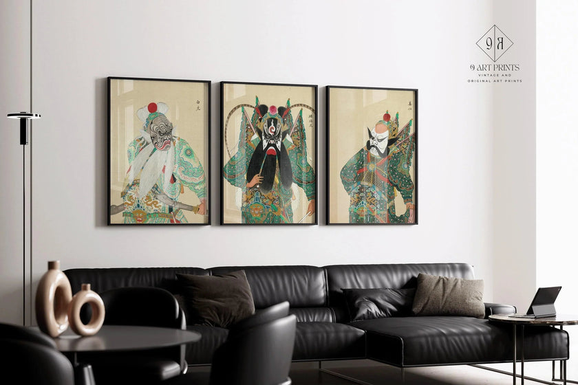 STATEMENT TRIO Peking Opera Art | Classic Chinese Art available framed