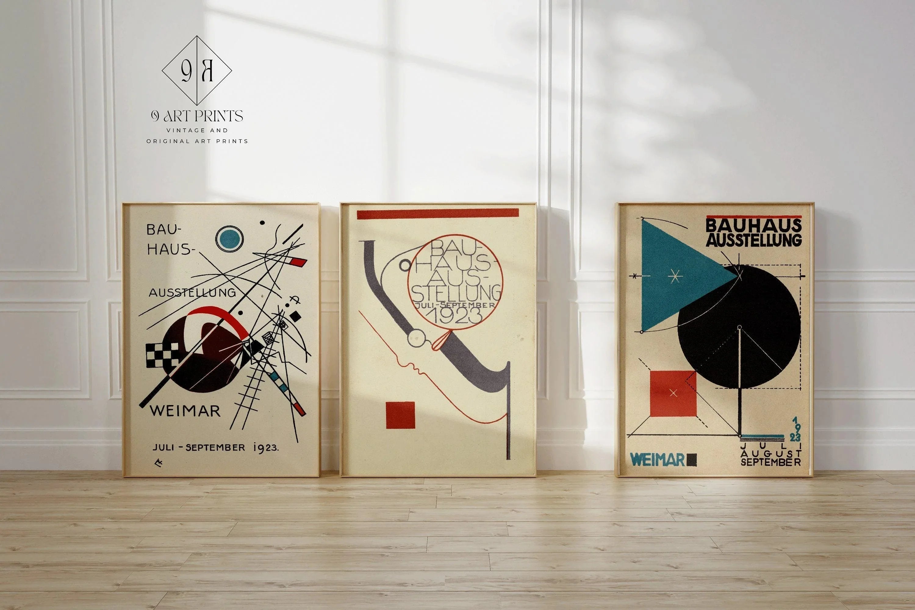 STATEMENT TRIO Vintage Bauhaus | Mid-Century Ausstellung Prints | Available framed or unframed