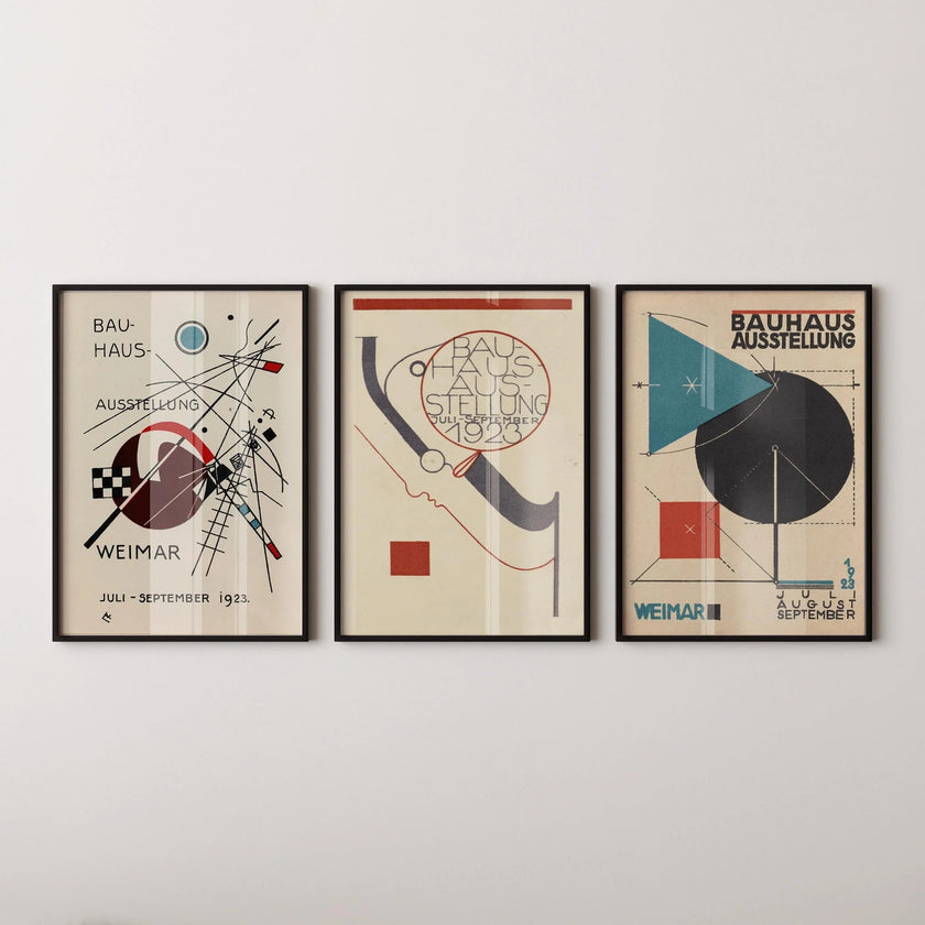 STATEMENT TRIO Vintage Bauhaus | Mid-Century Ausstellung Prints | Available framed or unframed