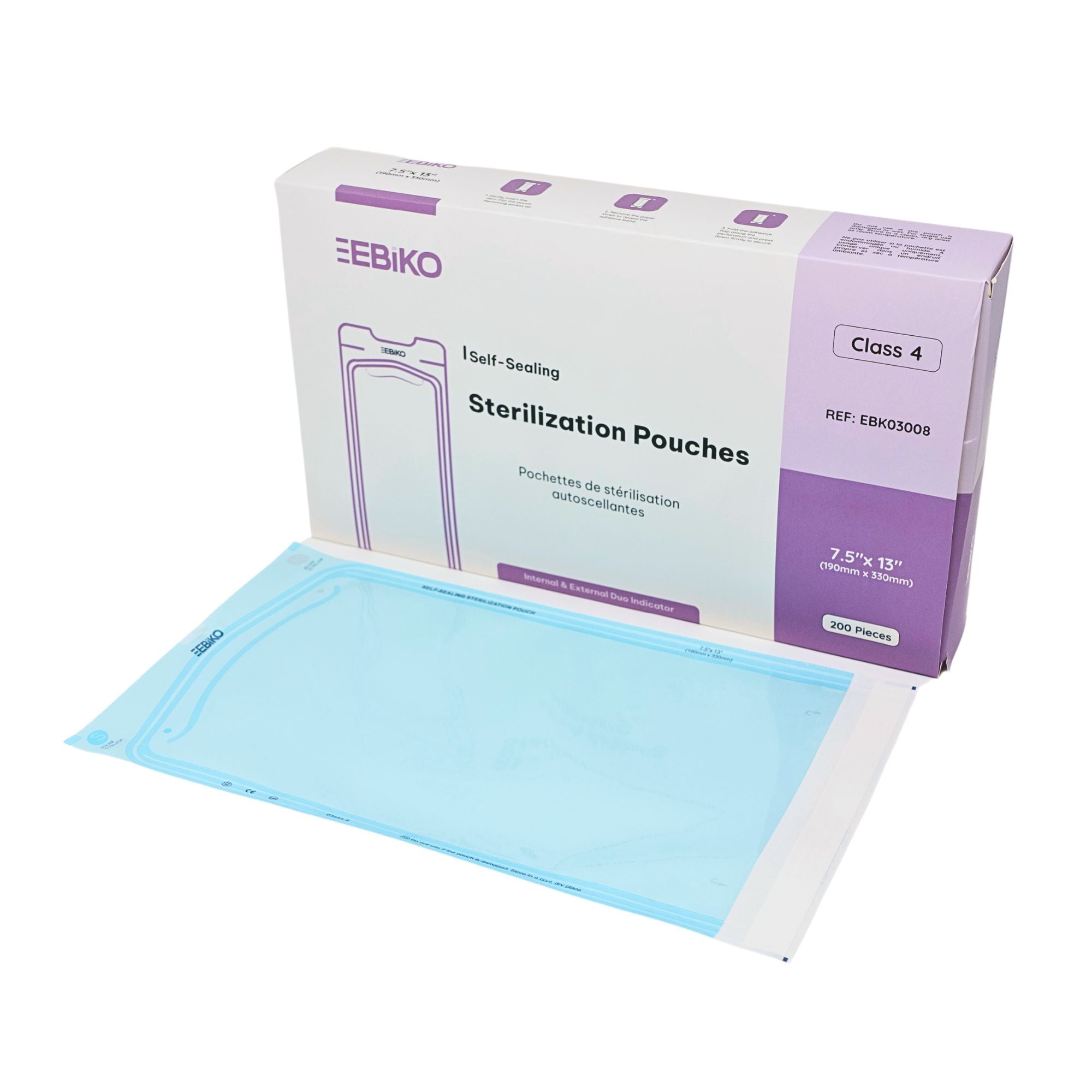 Sterilization Pouches Class 4 - 6 Sizes - 200/pk