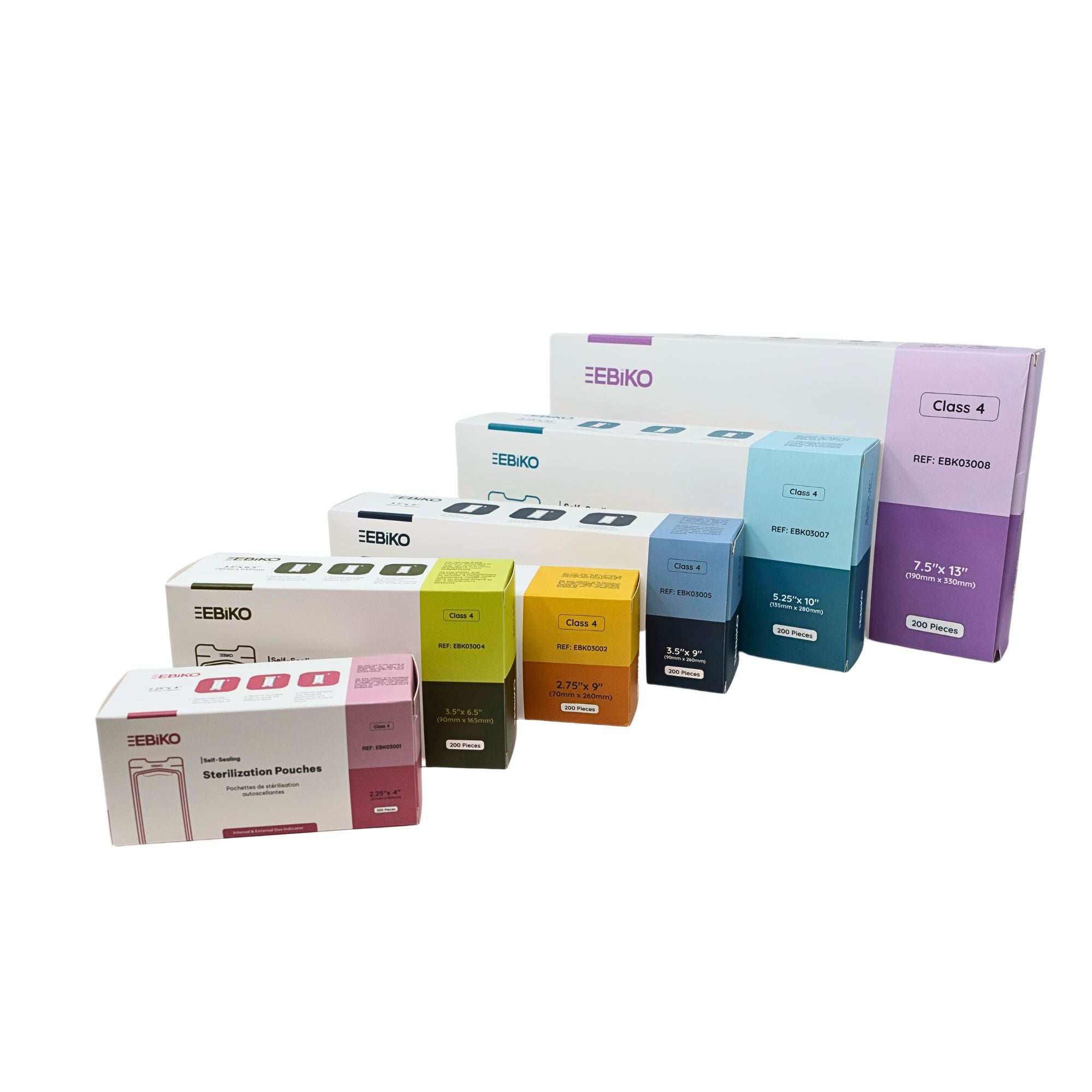 Sterilization Pouches Class 4 - 6 Sizes - 200/pk