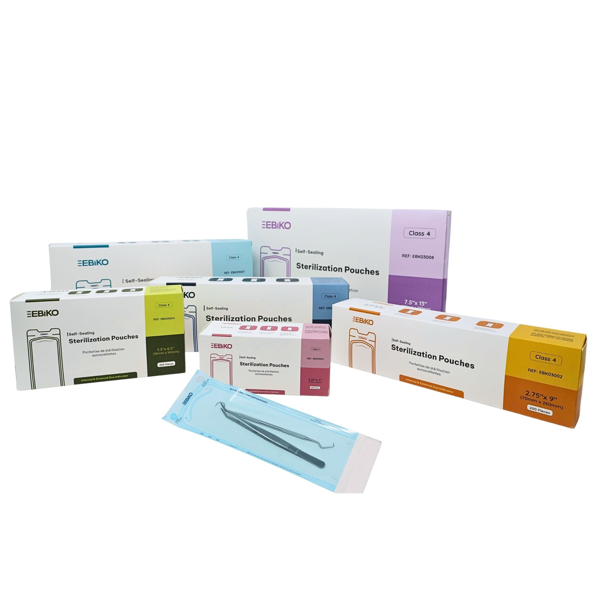 Sterilization Pouches Class 4 - 6 Sizes - 200/pk
