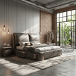 Sterling Luxury Upholstered Storage Bed with Hydraulic Lift and Side Drawers