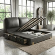 Sterling Luxury Upholstered Storage Bed with Hydraulic Lift and Side Drawers