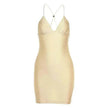 Strappy Bow Backless Slim Fit Printed Sheath Dress