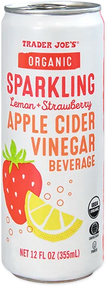 Trader Joe's Organic Sparkling Lemon + Strawberry Apple Cider Vinegar Beverage, 355mL
