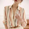 Office Work Striped Shirt Blouse Top For Women