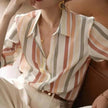 Office Work Striped Shirt Blouse Top For Women