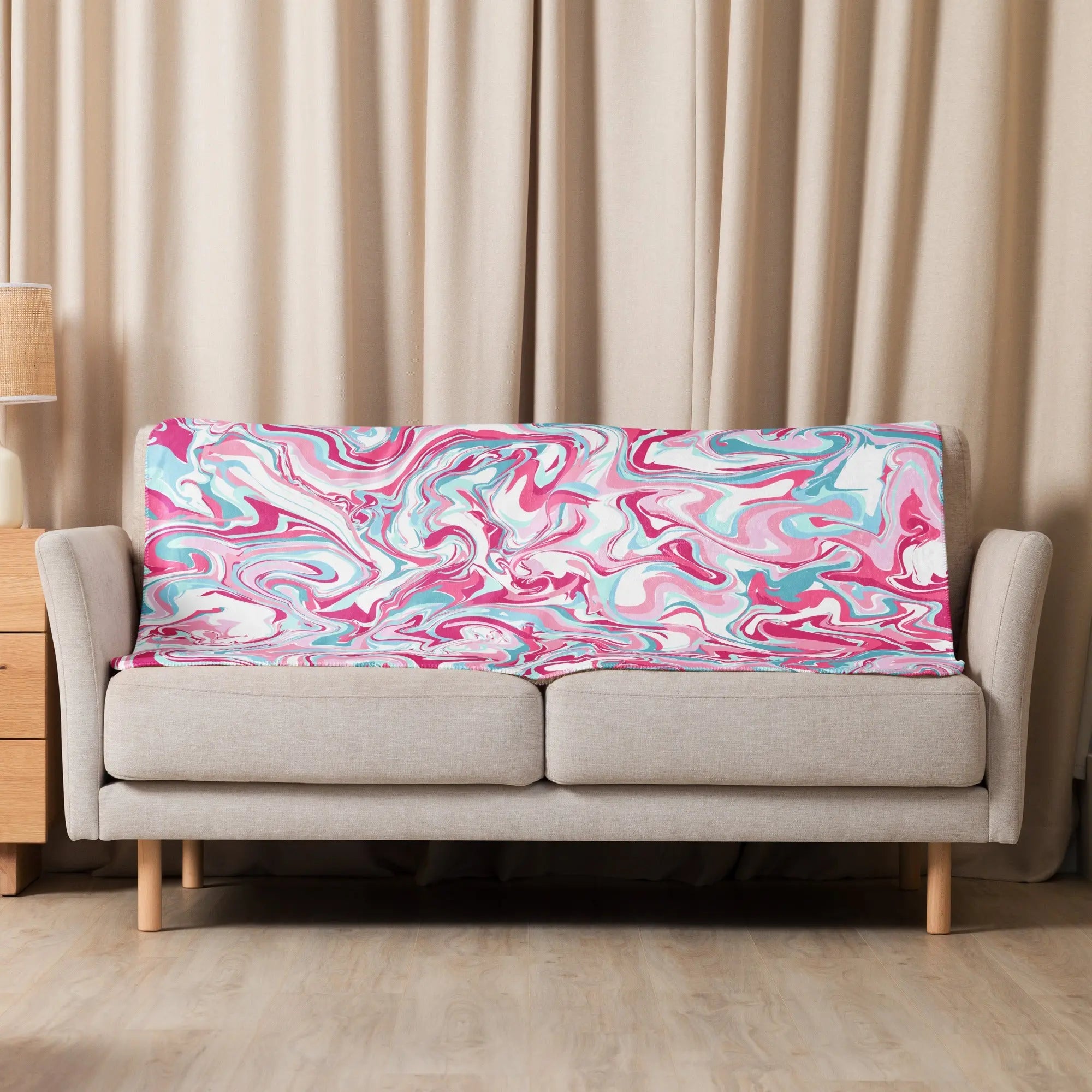 Sherpa blanket - Marble Pink