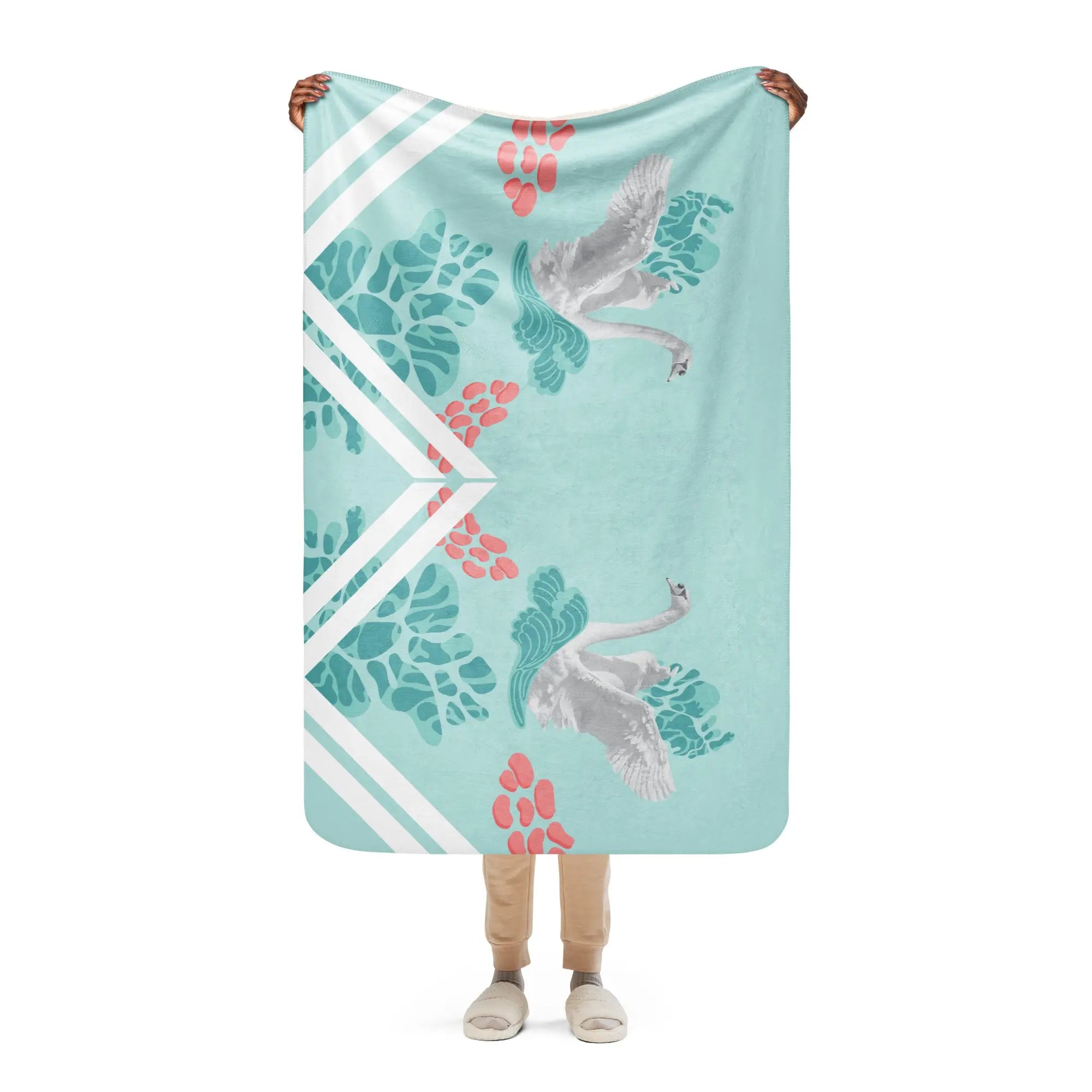 Sherpa blanket - Swans
