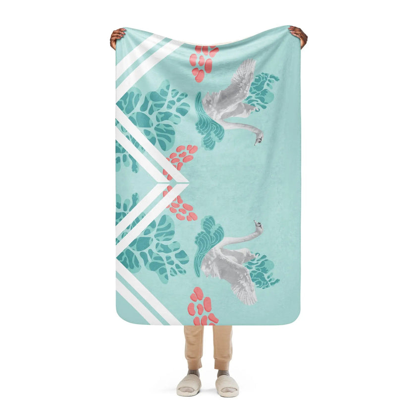 Sherpa blanket - Swans