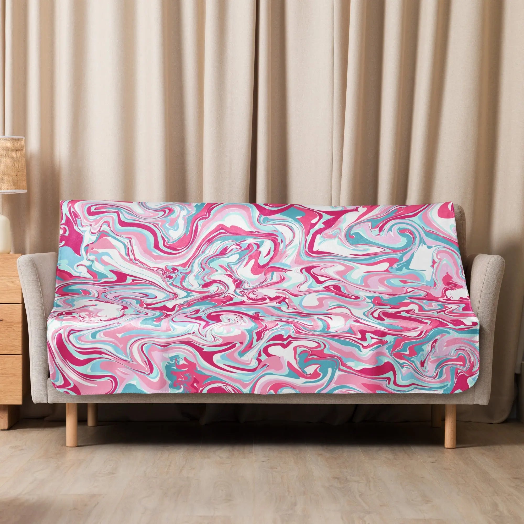 Sherpa blanket - Marble Pink
